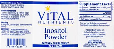 Photo of the Vital Nutrients Inositol Powder label
