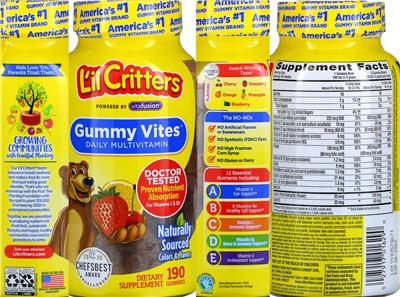 Photo of the L'il Critters Gummy Vites label