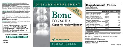 Photo of the Pharmanex Bone Formula label