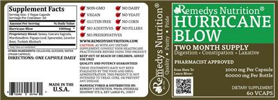 Photo of the Remedys Nutrition Hurricane Blow label