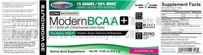 Photo of the USPlabs Modern BCAA+ Watermelon label