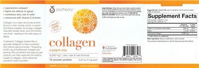 Photo of the youtheory Collagen Instant-Mix 6,000 mg Natural Vanilla Flavor label