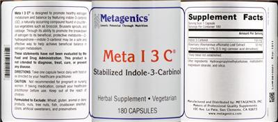 Photo of the Metagenics Meta I 3 C label