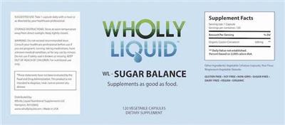 Photo of the Wholly Liquid Sugar Balance label