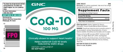 Photo of the GNC CoQ-10 100 mg label
