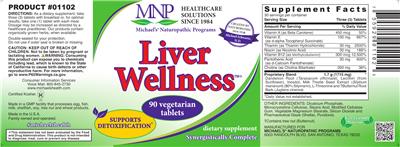 Photo of the MNP Michael's Naturopathic Programs Liver Wellness label