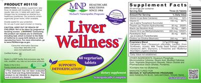 Photo of the MNP Michael's Naturopathic Programs Liver Wellness label