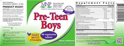 Photo of the MNP Michael's Naturopathic Programs Pre-Teen Boys label