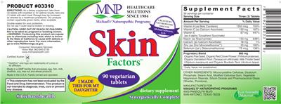 Photo of the MNP Michael's Naturopathic Programs Skin Factors label