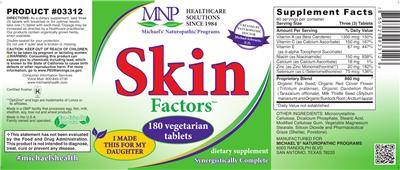 Photo of the MNP Michael's Naturopathic Programs Skin Factors label