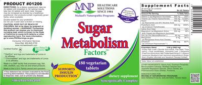 Photo of the MNP Michael's Naturopathic Programs Sugar Metabolism Factors label