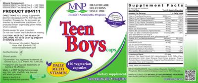 Photo of the MNP Michael's Naturopathic Programs Teen Boys Caps label