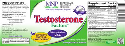 Photo of the MNP Michael's Naturopathic Programs Testosterone Factors label