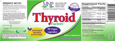 Photo of the MNP Michael's Naturopathic Programs Thyroid Factors label