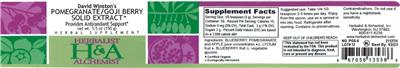 Photo of the Herbalist & Alchemist David Winston's Pomegranate/Goji Berry Solid Extract label