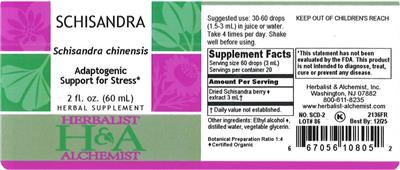 Photo of the Herbalist & Alchemist Schisandra label