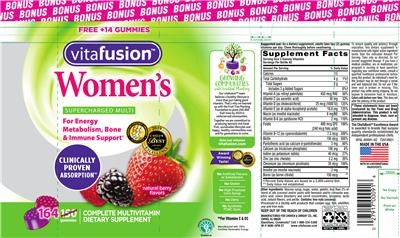 Photo of the vitafusion Women's Supercharged Multi Natural Berry Flavors label
