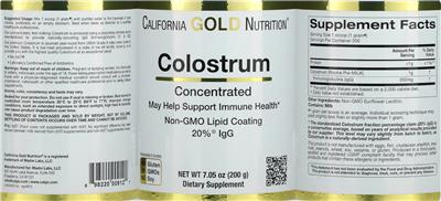 Product label for Colostrum