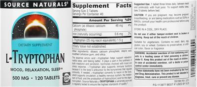 L-Tryptophan 500 mg