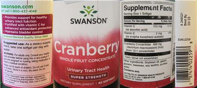 Photo of the Swanson Cranberry label