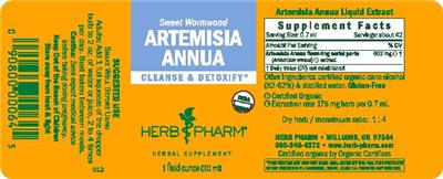 Photo of the Herb Pharm Artemisia Annua label