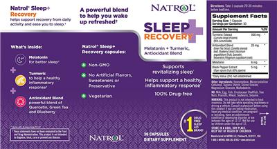 Photo of the Natrol Sleep+ Recovery label