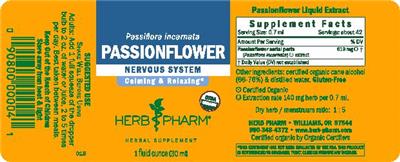 Photo of the Herb Pharm Passionflower label