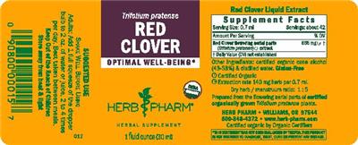 Photo of the Herb Pharm Red Clover label