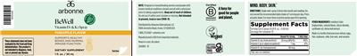 Photo of the Arbonne BeWell Vitamin D3 & K2 Spray Pineapple Flavor label