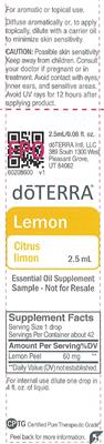 Photo of the doTERRA Lemon label
