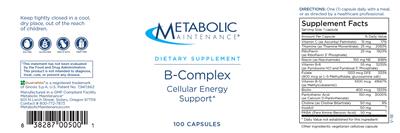 Photo of the Metabolic Maintenance B-Complex label