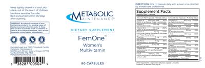 Photo of the Metabolic Maintenance FemOne label