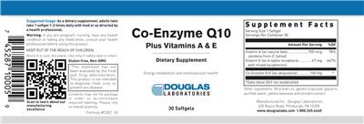 Photo of the Douglas Laboratories Co-Enzyme Q10 label