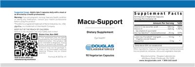 Photo of the Douglas Laboratories Macu-Support label
