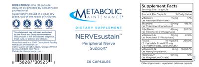 Photo of the Metabolic Maintenance NERVEsustain label