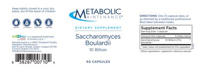 Photo of the Metabolic Maintenance Saccharomyces Boulardii 10 Billion label