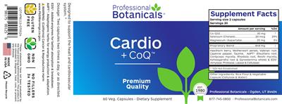 Photo of the Professional Botanicals Cardiotone + CoQ10 label