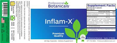 Photo of the Professional Botanicals Inflam-X label