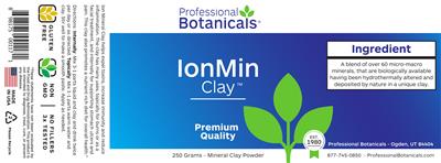 Photo of the Professional Botanicals IonMin Clay label