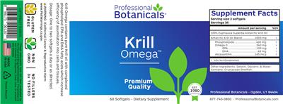 Photo of the Professional Botanicals Krill Omega label