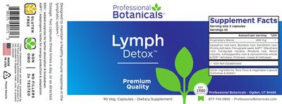 Photo of the Professional Botanicals Lymph Detox label