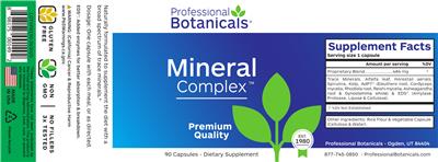 Photo of the Professional Botanicals Mineral Complex label