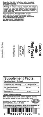 Photo of the Indiana Botanic Gardens CoQ-10 With Red Yeast Rice label