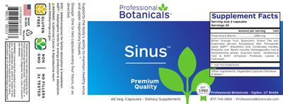 Photo of the Professional Botanicals Sinus label
