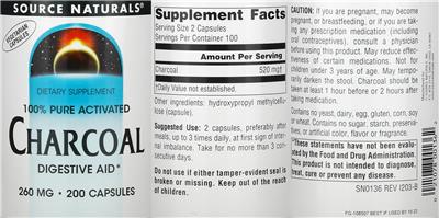 Charcoal 260 mg