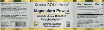 Magnesium Powder Orange Naturally Flavored のラベル画像（NIH DSLD）