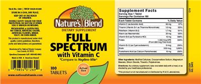 Photo of the Nature's Blend Full Spectrum with Vitamin C label