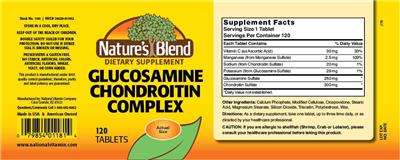 Photo of the Nature's Blend Glucosamine Chondroitin Complex label