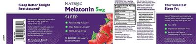 Photo of the Natrol Melatonin 5 mg Strawberry label