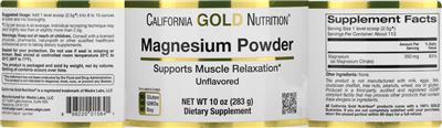 Magnesium Powder Unflavored のラベル画像（NIH DSLD）